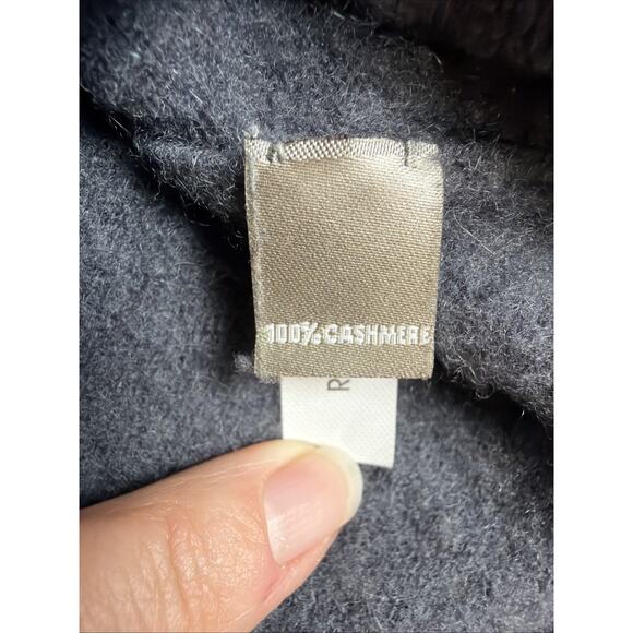 Neiman Marcus Cashmere Sweater Lg Grey 100% Cashmere Quiet Luxury Drop Tail Hem - Picture 5 of 10